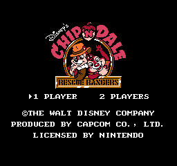 Chip 'n Dale Rescue Rangers (Europe) Title Screen
